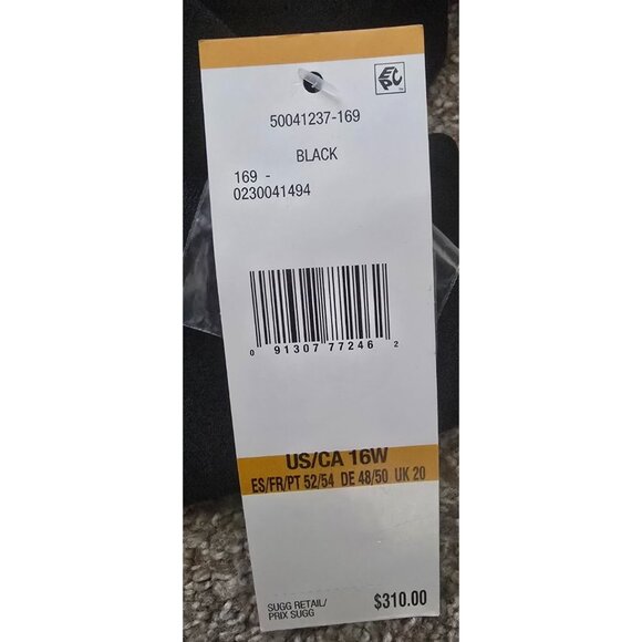 Le Suit Womens Black Jacket With Belt 3/4 Sleeves Size 16W Polyester Blend New W - Picture 5 of 8